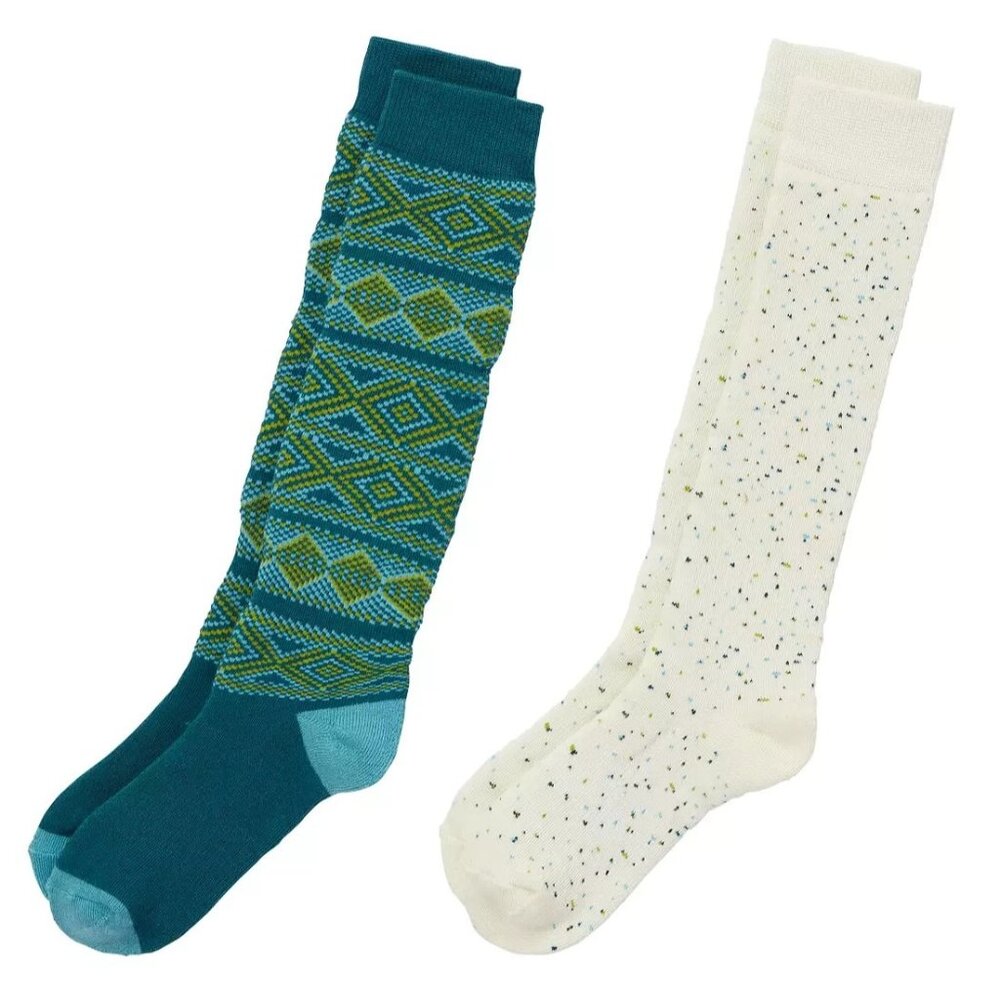 Alpine Design Women Size M (5-10) Neo Snowsport Aztec Ski Socks 2 Pairs Cushion